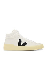 Veja Minotaur Bastille Sneaker in Extra White & Black Butter, view 1, click to view large image.