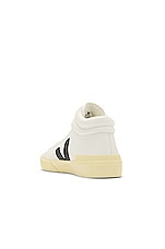 Veja Minotaur Bastille Sneaker in Extra White & Black Butter, view 3, click to view large image.