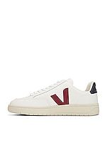 Veja V-12 Sneaker in Extra White & Marsala Nautico, view 5, click to view large image.