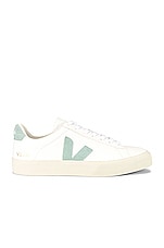 Veja Campo Sneaker in Extra White & Matcha, view 1, click to view large image.