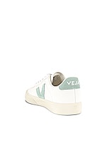 Veja Campo Sneaker in Extra White & Matcha, view 3, click to view large image.