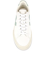 Veja Campo Sneaker in Extra White & Matcha, view 4, click to view large image.