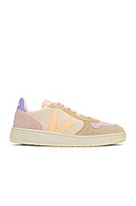 Veja V-10 Sneaker in Multicolor Peach, view 1, click to view large image.