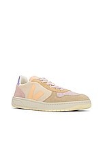 Veja V-10 Sneaker in Multicolor Peach, view 2, click to view large image.