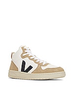 Veja V-15 Sneakers in Extra White, Nautico, & Almond, view 2, click to view large image.