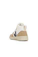 Veja V-15 Sneakers in Extra White, Nautico, & Almond, view 3, click to view large image.