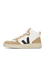 Veja V-15 Sneakers in Extra White, Nautico, & Almond, view 5, click to view large image.