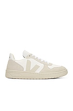 Veja V-10 Sneakers in White, Natural, & Pierre, view 1, click to view large image.