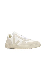 Veja V-10 Sneakers in White, Natural, & Pierre, view 2, click to view large image.