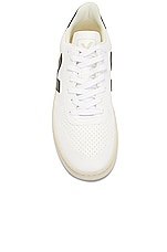 Veja V-10 Sneakers in White & Black, view 4, click to view large image.