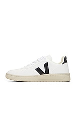 Veja V-10 Sneakers in White & Black, view 5, click to view large image.
