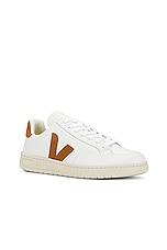 Veja V-12 Sneaker in Extra White & Camel, view 2, click to view large image.