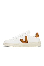 Veja V-12 Sneaker in Extra White & Camel, view 5, click to view large image.