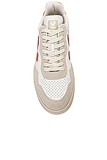 Veja V-90 Sneaker in Extra White & Umber, view 4, click to view large image.