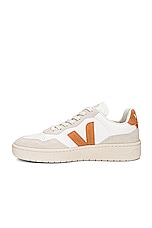 Veja V-90 Sneaker in Extra White & Umber, view 5, click to view large image.