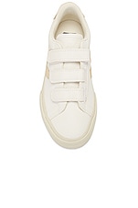 Veja Chromefree Leather Sneaker in Extra White & Platine, view 4, click to view large image.
