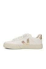 Veja Chromefree Leather Sneaker in Extra White & Platine, view 5, click to view large image.