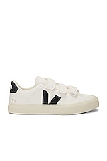 Veja Chromefree Leather Sneaker in Extra White & Black, view 1, click to view large image.
