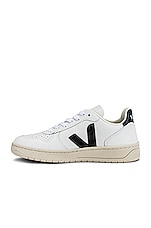 Veja V-10 Sneaker in Extra White & Black, view 5, click to view large image.