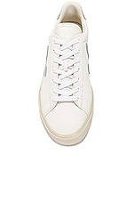 Veja Campo Sneaker in Extra White & Matcha, view 4, click to view large image.