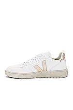 Veja V-10 Sneaker in Extra White & Platine, view 5, click to view large image.