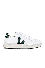 Veja V-12 Sneaker in Extra White & Cyprus, view 1, click to view large image.