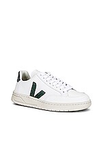 Veja V-12 Sneaker in Extra White & Cyprus, view 2, click to view large image.