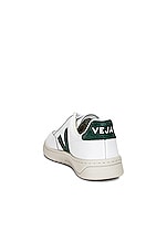 Veja V-12 Sneaker in Extra White & Cyprus, view 3, click to view large image.