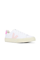 Veja Campo Canvas Sneaker in White Petal Sari, view 2, click to view large image.