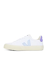 Veja Campo Canvas Sneaker in White Swam Lavander, view 5, click to view large image.