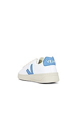 Veja Urca Sneaker in Extra White & Aqua, view 3, click to view large image.