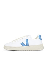 Veja Urca Sneaker in Extra White & Aqua, view 5, click to view large image.
