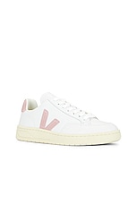 Veja V-12 Sneaker in Extra White & Babe, view 2, click to view large image.