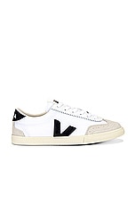 Veja Volley Sneaker in White & Black, view 1, click to view large image.