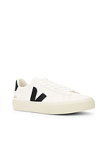 Veja Campo Sneaker in Extra White & Black, view 2, click to view large image.