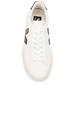 Veja Campo Sneaker in Extra White & Black, view 4, click to view large image.