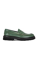 Vinny's Richee Penny Loafer in Leather Green, view 1, click to view large image.