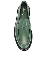 Vinny's Richee Penny Loafer in Leather Green, view 4, click to view large image.