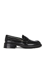 Vinny's Heeled Townee Penny Loafer in Polido Leather Black, view 1, click to view large image.
