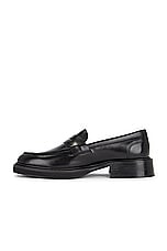 Vinny's Heeled Townee Penny Loafer in Polido Leather Black, view 5, click to view large image.