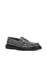 Vinny's Vinnee Penny Loafer in Croco Pattern Black & White, view 2, click to view large image.