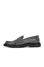 Vinny's Vinnee Penny Loafer in Croco Pattern Black & White, view 5, click to view large image.