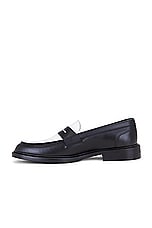 Vinny's Townee Two Tone Penny Loafer in Leather Black, view 5, click to view large image.