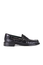 Vinny's Yardee Mocassin Loafer in Croco Pattern Black, view 1, click to view large image.