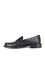 Vinny's Yardee Mocassin Loafer in Croco Pattern Black, view 5, click to view large image.