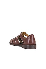 Vinny's Fisherman Sandal in Polido Leather Dark Brown, view 3, click to view large image.
