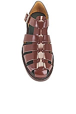 Vinny's Fisherman Sandal in Polido Leather Dark Brown, view 4, click to view large image.