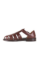 Vinny's Fisherman Sandal in Polido Leather Dark Brown, view 5, click to view large image.