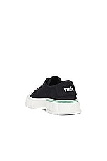 Viron 1968 Toe-cap Low Sneaker in Black Canvas, view 3, click to view large image.