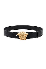 VERSACE Belt in Black & Gold, view 1, click to view large image.